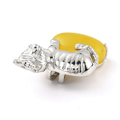 Латунные подвески в форме тигра с натуральными и синтетическими драгоценными камнями&nbsp;KK-C232-02P-RS