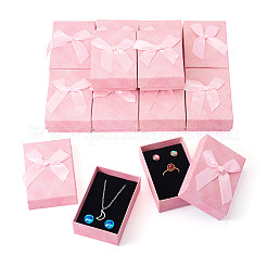 Прямоугольные бумажные подарочные коробки для хранения ювелирных изделий с бантом&nbsp;CON-TAC0014-12E