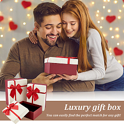 3шт 3 размера картонные шкатулки для драгоценностей CON-WH0092-58