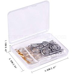304ステンレススチールリングトグル留め金  ゴールデン·ステンレス鋼色  リング：19x14x2mm  穴：3mm  バー：24.5x7x2.5mm  穴：3mm  12セット /箱&nbsp;STAS-PH0018-83