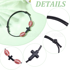 Bracelet tressé en perles acryliques sur le thème du sport (30 pièce)&nbsp;BJEW-BM00012
