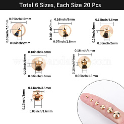 120 шт. 6 стиля латунные бусины-шайбы для подвески&nbsp;DIY-SP0004-25LG