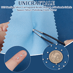 30 шт. 925 рифленые бусины из стерлингового серебра STER-UN0001-75