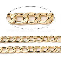 アルミカーブチェーン  溶接されていない  スプールで  ライトゴールド  19x13x3mm  約32.81フィート（10m）/ロール&nbsp;CHA-C002-19KCG