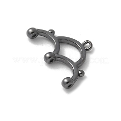真鍮チャーム  カドミウムフリー＆ニッケルフリー＆鉛フリー  半円チャーム  ブラック  12.5x19x2mm  穴：1mm&nbsp;KK-U052-17B