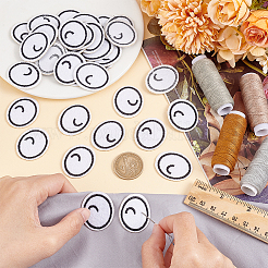 20 пара нашивок с мультяшными глазами из полиэстера с вышивкой PATC-BC0001-10