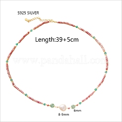 Ожерелья с подвесками из натурального родонита MP0641