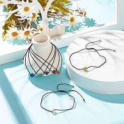 Set di braccialetti con cordoncino di perline rotonde in pietra mista naturale e sintetica a 7 pezzi&nbsp;BJEW-JB08015