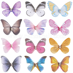 60 шт. 12 стиля 3D марлевые бабочки украшения аксессуары&nbsp;FIND-SP0020-64B