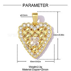 Pendentifs en laiton zircon cubique transparent&nbsp;CU-OY001-81G