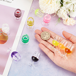 22шт 11 цвета прозрачные подвески из смолы RESI-OC0001-61