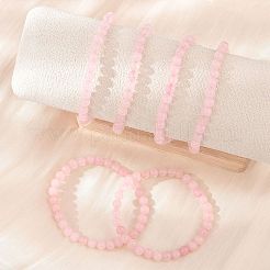 Натуральный розовый кварц бисером браслеты простирания BJEW-D446-B-11