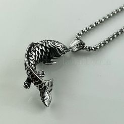 Стильное ожерелье с подвеской в виде рыбы из нержавеющей стали 304 для мужчин ZT2227