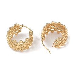 Серьги-кольца из нержавеющей стали 201 с ионным покрытием (IP) EJEW-I309-29G