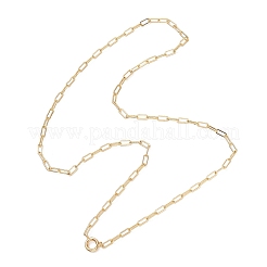 Цепочки из латуни толщиной 3 мм в виде скрепок с пружинными застежками.&nbsp;NJEW-JN05949