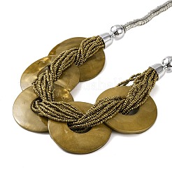 Ожерелья-нагрудники из ракушек из пресноводной воды NJEW-S427-01P-01