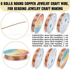 6 рулон 6 размера медной ювелирной проволоки&nbsp;CWIR-SC0001-03A