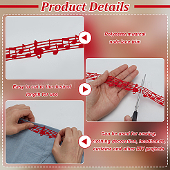 20 ярд полиэстеровой кружевной отделки с музыкальными нотами&nbsp;OCOR-FG0002-83B