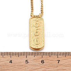 Ожерелья с прямоугольными подвесками из нержавеющей стали 304&nbsp;NJEW-D300-01G-06