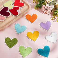 15 Stück 15 Farben Handtuch Stickerei Stil Baumwolle zum Aufbügeln/Aufnähen Patches&nbsp;DIY-HY0002-32