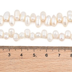 天然養殖淡水パールビーズ連売り  ライス  グレード3a++  トップ掘削  ホワイト  5~6mm  穴：0.5mm  約75~76個/連  13.86''（35.2センチメートル）&nbsp;PA-CBAFEE8-05A