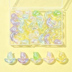 48шт 2 стиля УФ-покрытие прозрачные акриловые бусины&nbsp;SACR-FS0001-36