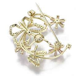 Латунь микро проложить кубического циркония фурнитуры брошки KK-N232-76-NF