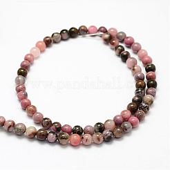 Природные родонит бисер нитей G-F364-01-8mm