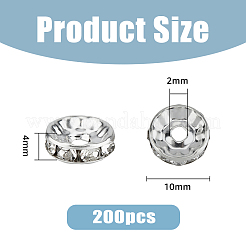 200 шт. железные бусины со стразами RB-DC0001-08