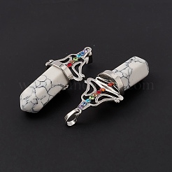 Большие заостренные подвески из синтетического говлита G-I342-01P-11