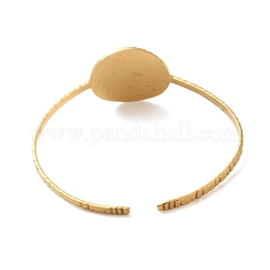 Brazaletes abiertos de acero inoxidable 304&nbsp;BJEW-K230-02E-G