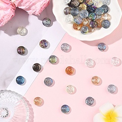 70шт 14 цвета прозрачные стеклянные бусины&nbsp;GLAA-YW0005-48