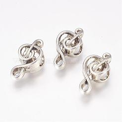 合金ヨーロピアンビーズ  大穴ビーズ  音符  アンティークシルバー  17.5x9x6mm  穴：4.5mm&nbsp;MPDL-E047-01AS