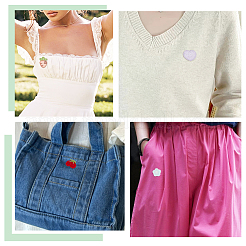 Аппликации из ткани с вышивкой клубникой/морковкой/звездами PATC-WH0008-135