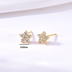 Серьги-цветы из стерлингового серебра с цирконием для женщин RB3197-2