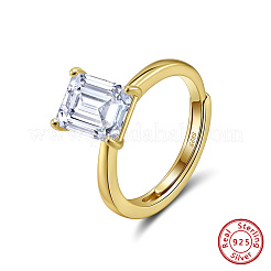 925 регулируемое кольцо из стерлингового серебра с микропаве из прозрачных кубических цирконий для женщин RJEW-G358-07G