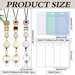 Выдвижная катушка для значков из дерева и силикона с цепями&nbsp;HJEW-ME00019