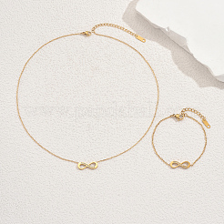 Браслеты и ожерелья из нержавеющей стали со стразами в виде бесконечности для женщин FF0188