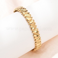 Bracciale rigido a cerniera aperto a forma di cuore in acciaio inossidabile 304 per San Valentino&nbsp;SA-CBA7A40-07G