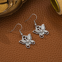 Комплекты из серег и ожерелий с подвесками в виде бабочки из нержавеющей стали 304 для женщин FS-WG10669-03
