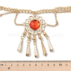 Сплав кубический цирконий цветок кисточка колокольчик цепочка ремни для женщин&nbsp;LS-AJEW-D300-01G