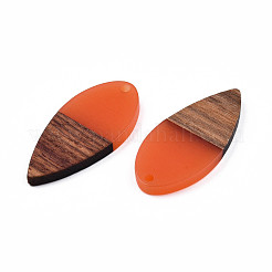 Pendentifs en résine transparente et bois de noyer&nbsp;RESI-N025-031-C07