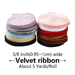 50 ярд 10 цвета односторонняя бархатная лента&nbsp;SRIB-YW0001-02