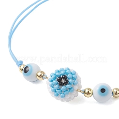 Регулируемые браслеты из стеклянных бусин BJEW-MZ00234