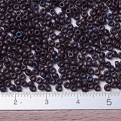 MIYUKIラウンドロカイユビーズ  日本製シードビーズ  11/0  （rr2005)マットメタリックダークラズベリーアイリス  2x1.3mm  穴：0.8mm  約5500個/50g&nbsp;SEED-X0054-RR2005