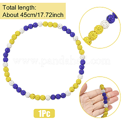 1 шт. ожерелье из круглых бусин из полимерной глины со стразами&nbsp;NJEW-SP0001-14E