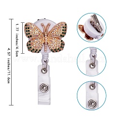 Бабочка со стразами значок катушка&nbsp;AJEW-SZ0001-67