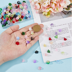 200шт 20 цвета стеклянные градиентные колпачки для бусин&nbsp;GLAA-HS0001-03