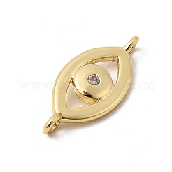 Breloques de connecteur d'oeil de zircone cubique clair de micro pavé en laiton&nbsp;KK-H267-072G