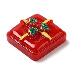 クリスマステーマ不透明樹脂カボション  ジュエリー作りのための  ボックス  20x20x10mm&nbsp;CRES-M022-02H